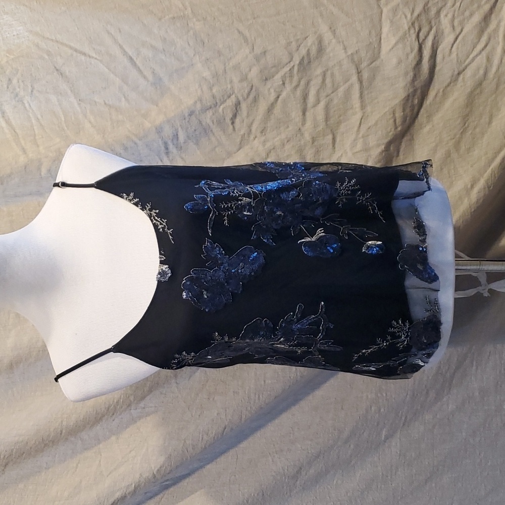 Astr Floral Sequin Tank SZ LG